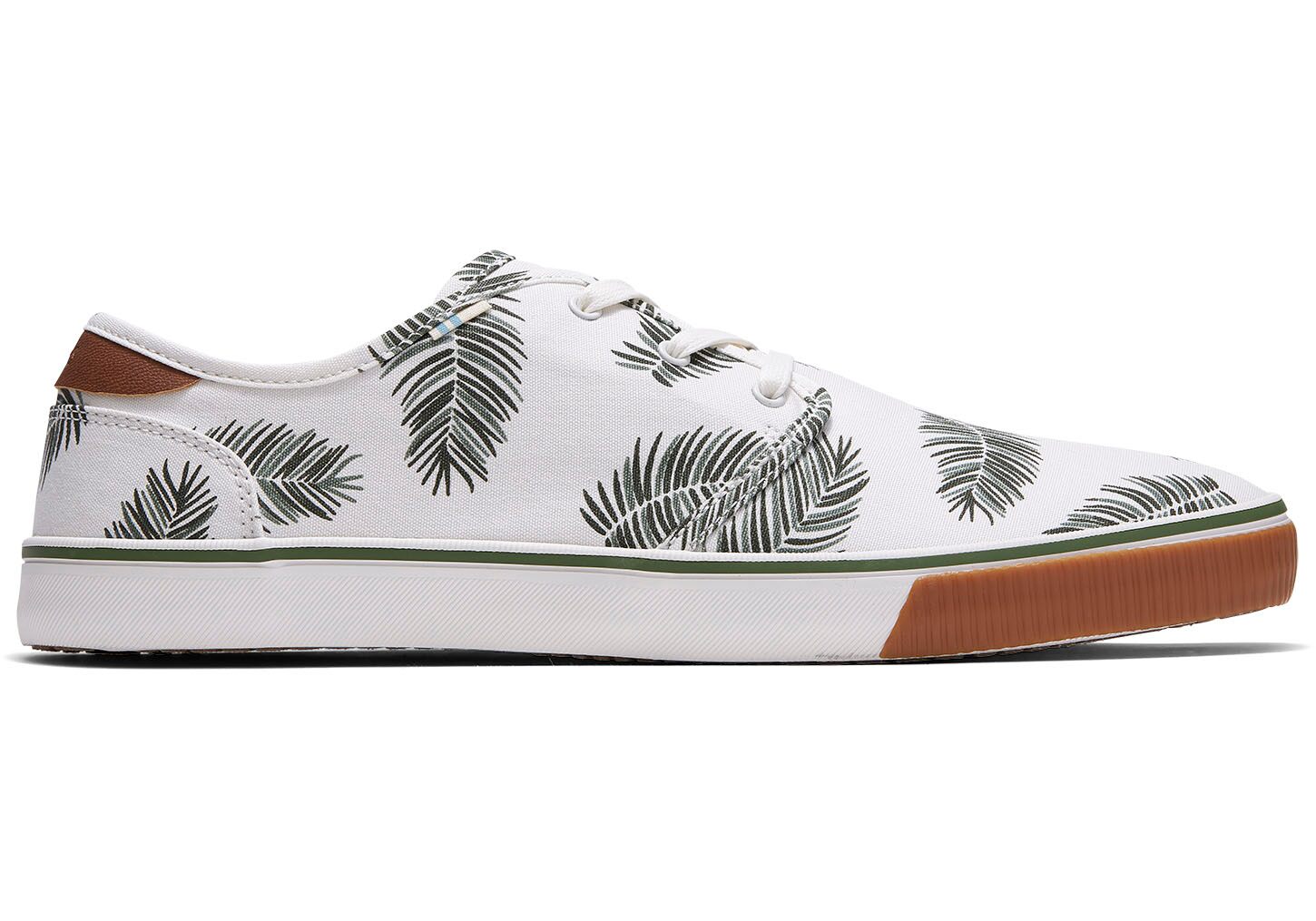 Toms Topanga Palm Printed Canvas Carlo - Mens Sneakers - White - NZ - 978403GKS